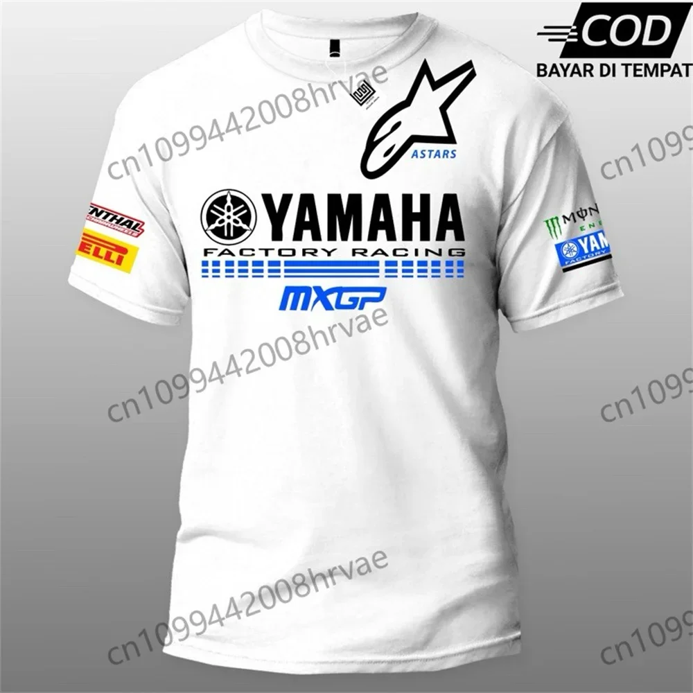 AliExpress Yamaha Racing Team Short Sleeve T-Shirt, Breathable and Moisture-Wicking Summer Comfortable Men's Motorcycle and Bike Sportswear