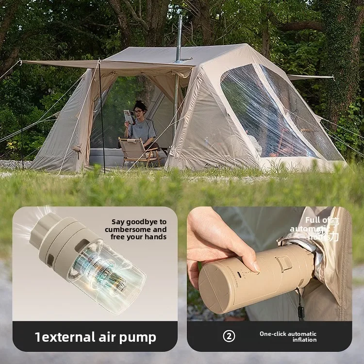 Outdoor Camping Automatic Inflatable Tent Two Bedrooms One Living Room Waterproof Folding Portable Multi-person