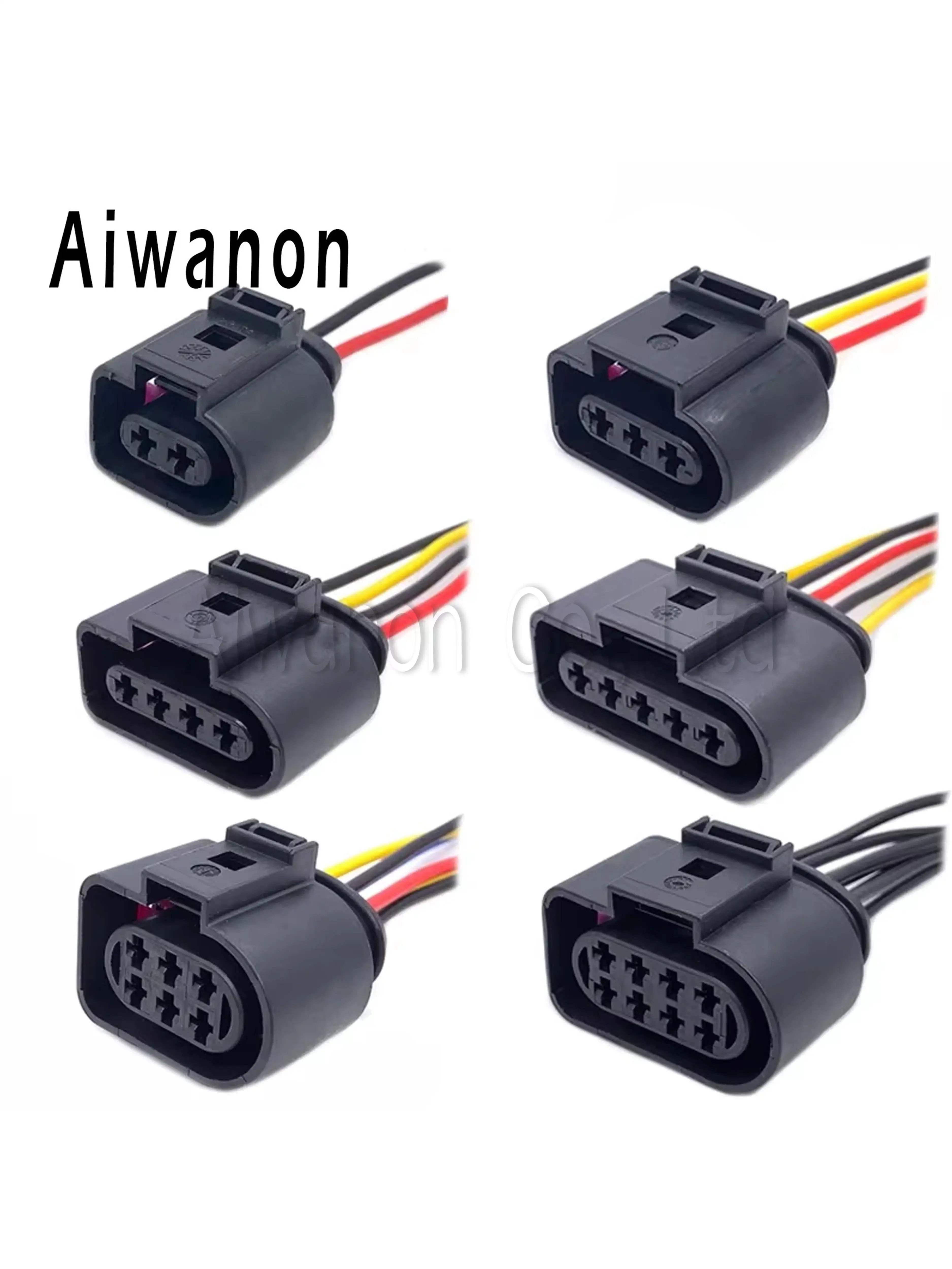 1 jeu de connecteurs électriques de capteur de klaxon de bobine d'allumage automatique, prise de faisceau de câbles femelle 1J, 2 3 4 5 6 8 10 broches 3.5mm 0973722 Pour VW