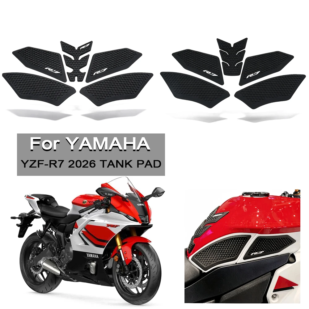 R7 2026 Motorcycle Tank Pad Anti SlipTank Protector Rubber Traction Side Grip Pad For Yamaha YZF R7 YZF-R7 R 7