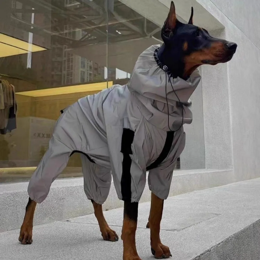 

Зимние куртки для больших собак, теплые ветровки для щенков для больших пород - водонепроницаемая одежда с утолщенной шеей 6XL и регулируемым шнурком,