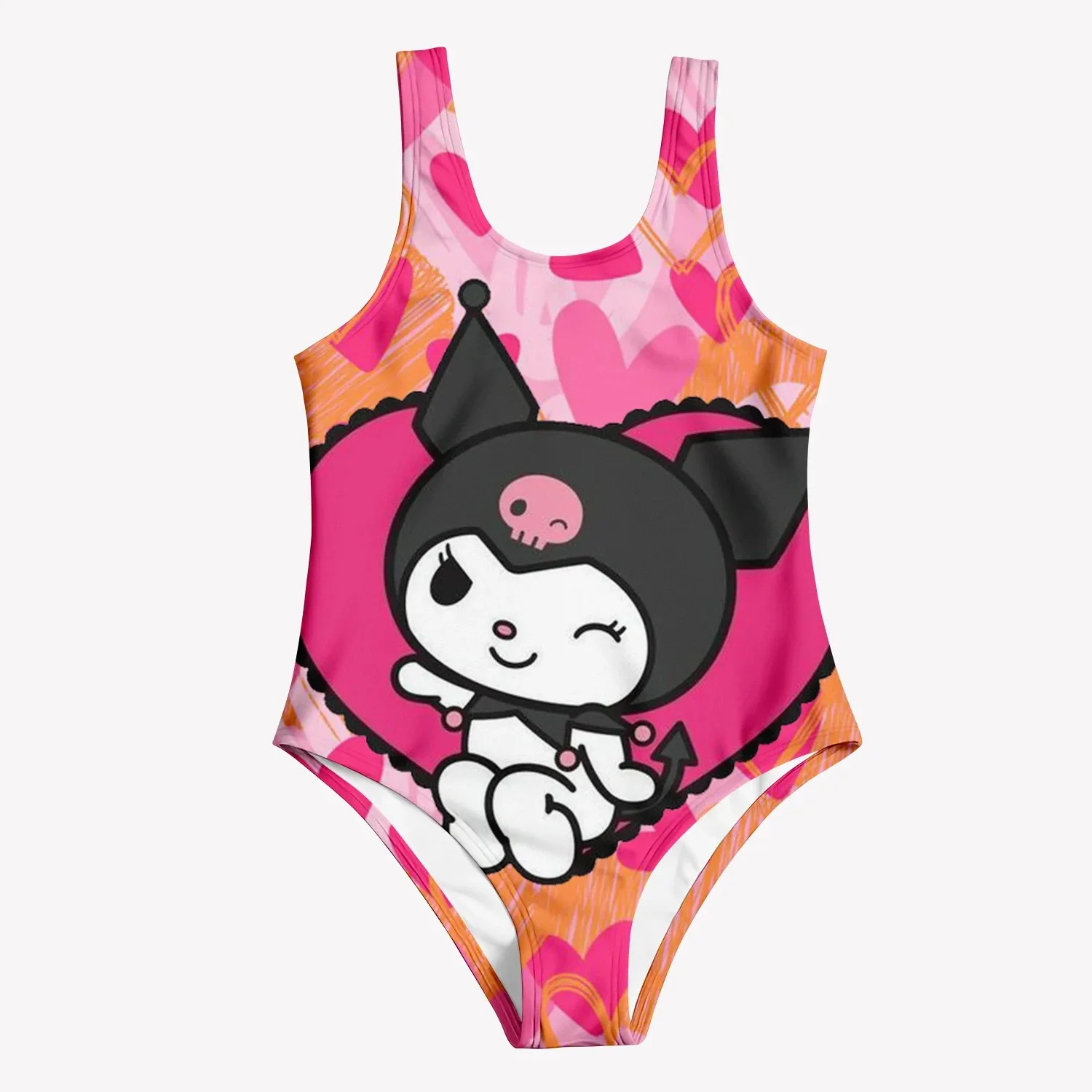 Girl\'s Swimsuit Summer Children\'s Swimsuit Miniso Kuromi 3d Printing Cute Beach Vacation Swimming Children\'s Clothing Fashion