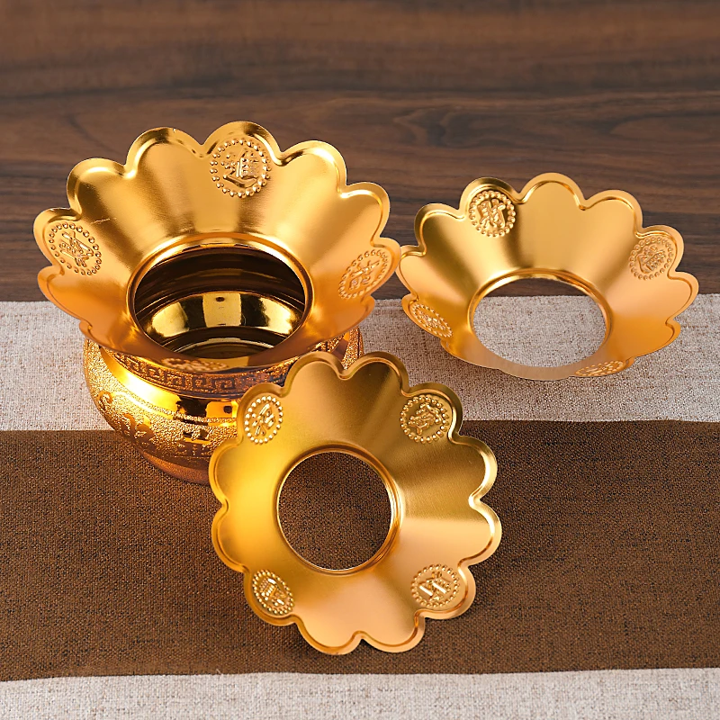 Thickened Alloy Incense Burner Buddhist Supplies Wealth Attracting Ash Tray Home Use Copper Incense Cover Sandalwood Frame