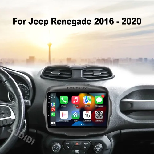 Imagen 2 del producto Reproductor de vídeo Multimedia de Radio para coche Android 16 de 2 Din para Jeep Renegade 2016 - 2020 navegación estéreo GPS 4G Carplay Autoradio WIFI