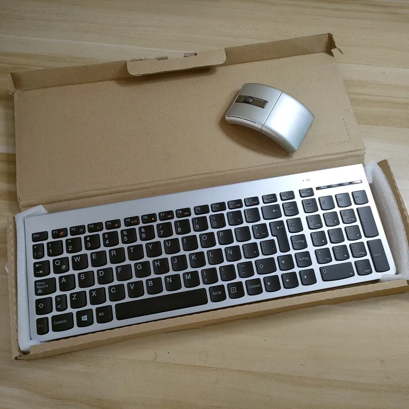 

Latin layout silver Wireless keyboard and Mouse for lenovo SK8861 keyboard + N70 Mouse