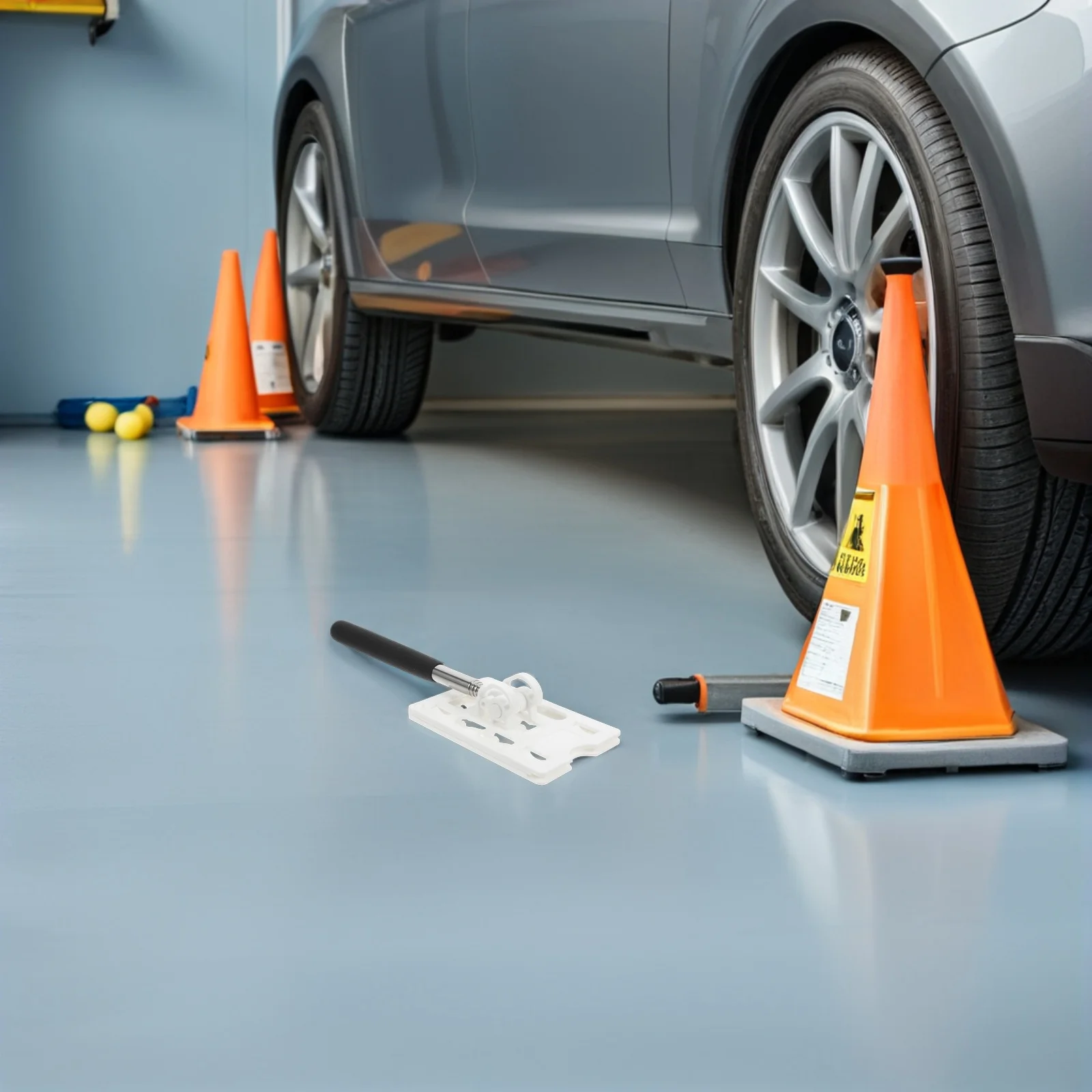 3 قطعة حامل بطاقة ركن السيارة تلسكوبي طول قابل للتعديل لسيارة لدفع الممر بوابات وقوف السيارات أداة الضرب