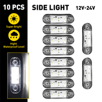 10Pcs 3LED Side Marker Lights Oval Front Rear Clearance Indicator Lamp Truck Accessories for Trailer BUS Van Caravan 12V-24V