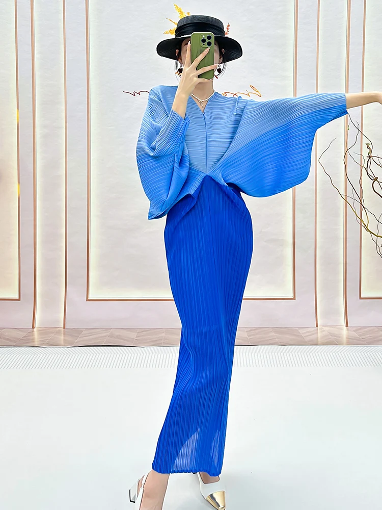 Slim Fit Gradient Color Thin Women's Dress Long Lasting Style Age Reducing High End Fashionable Sun Protection Suit for Commu...