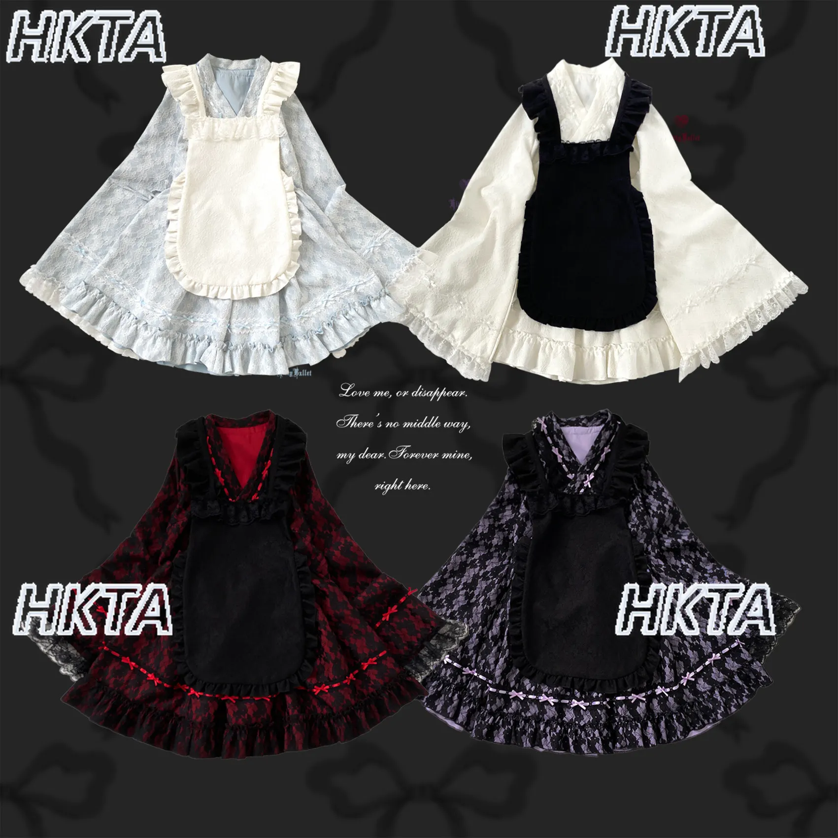 Japanese New Sweet Lace Bow Strap Flared Sleeve V Neck Black Top Pleated A Line Skirt Gown Ball Lolita Three Pieces Sets Women