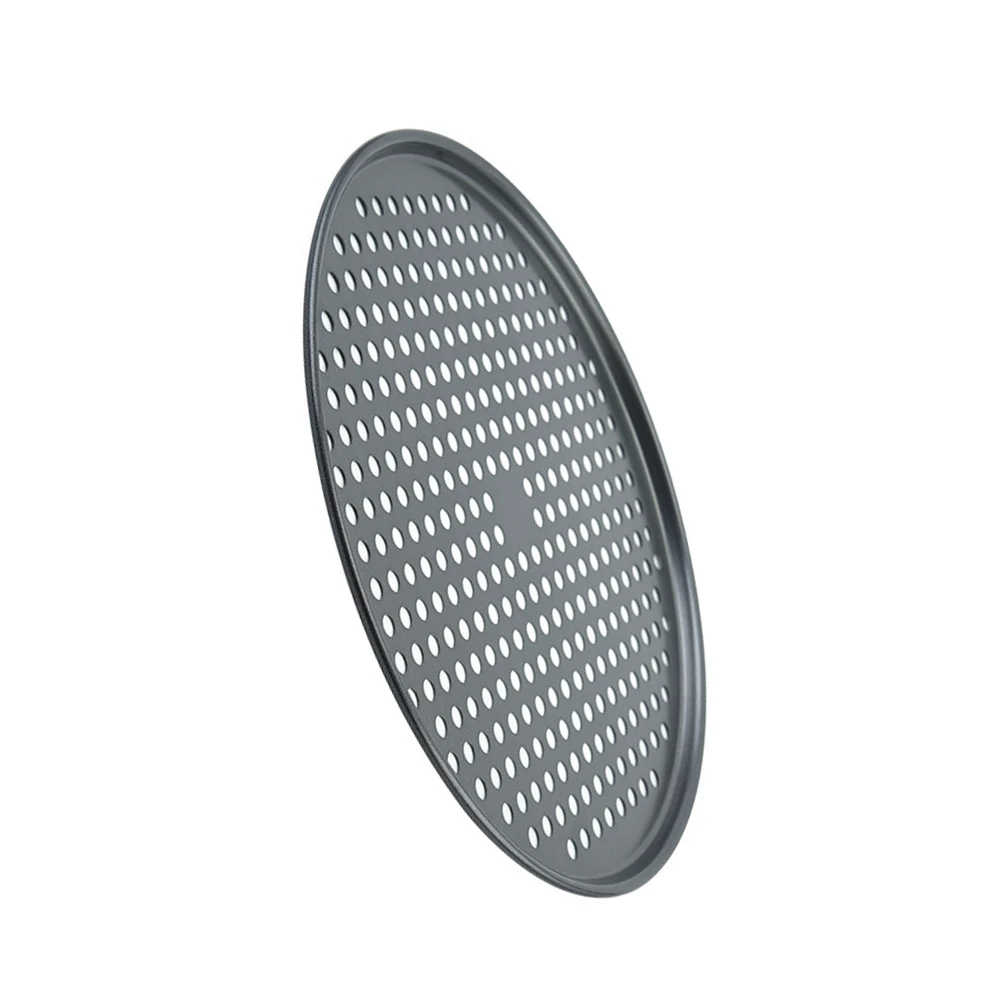 

Stainless Steel Round Non-stick Baking Pan Pizza Tray Home Bakeware Dish Anti-oxidation Easy Cleaning Perforated Kitchen