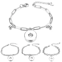 New Stainless Steel Bracelet Snap Button Bracelet Bangle for Women Fit 12mm or 18mm Snap Buttons Interchangeable Charm Jewelry