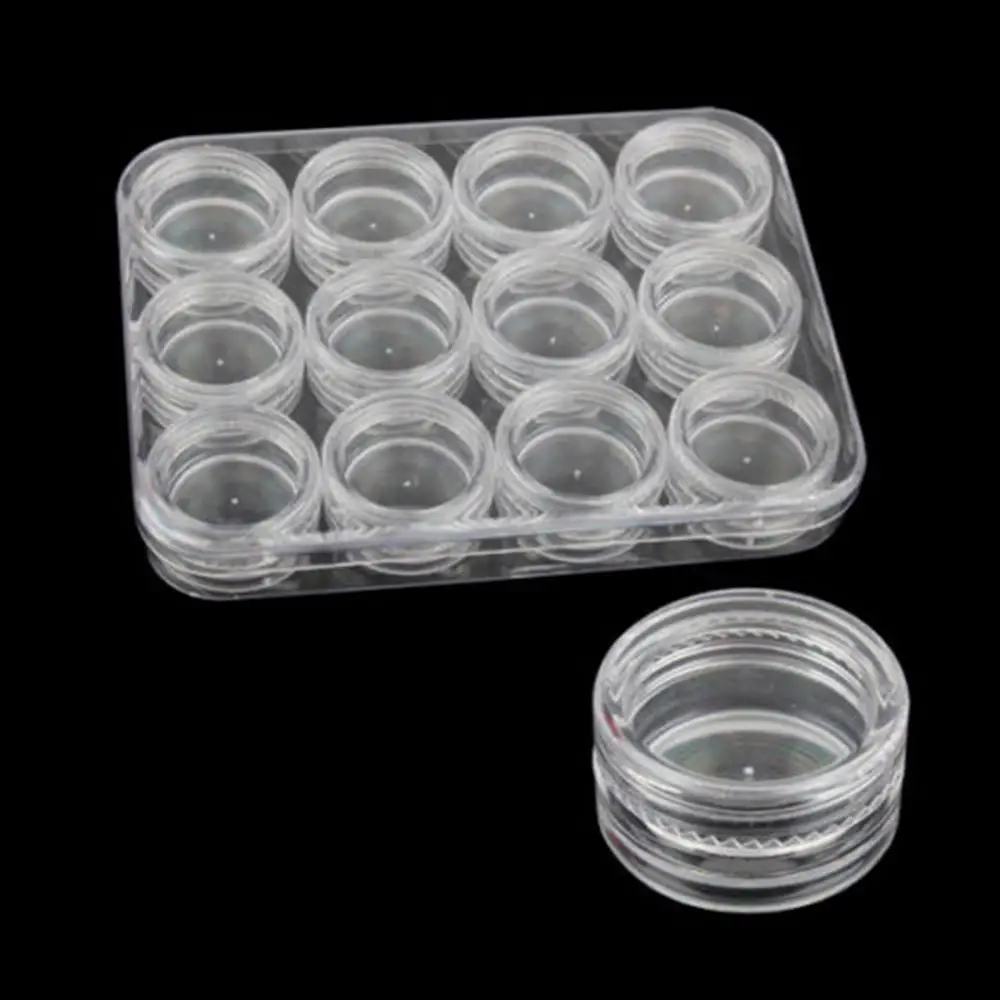 1/2PCS Grids Detachable Plastic Storage Box For Nail Rhinestone Nail Glitter Empty Case Jar Bottle For Clear Glitter Dust Powder