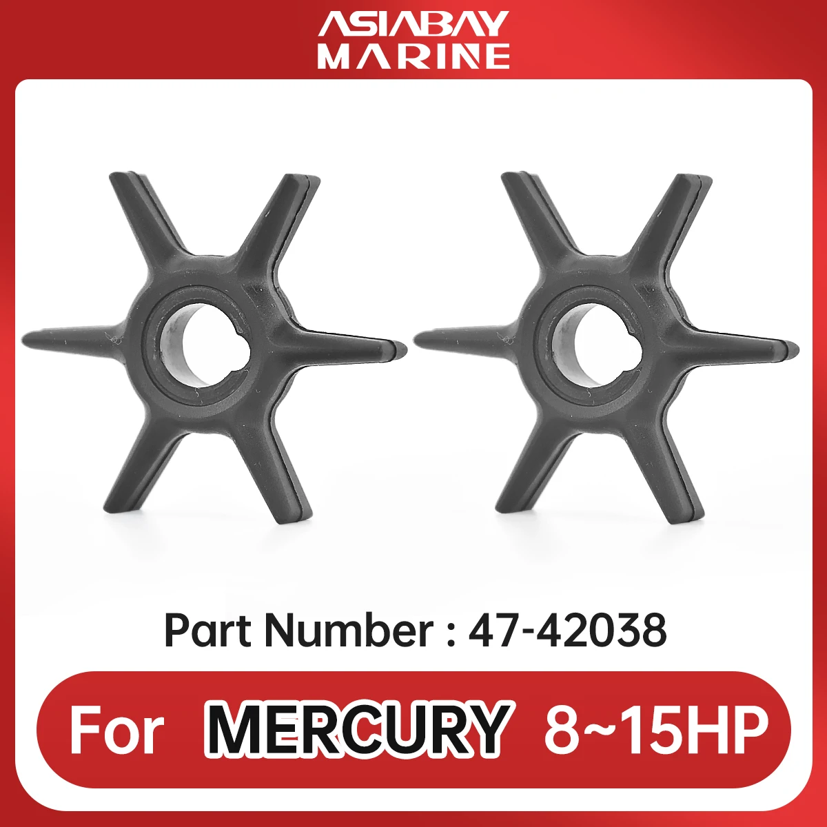 

Крыльчатка водяного насоса 47-42038 42038Q02 для Mercury Mariner подвесной моторный двигатель 8hp 9.9hp 10hp 15hp, запчасти для кораблей 47-42038-2