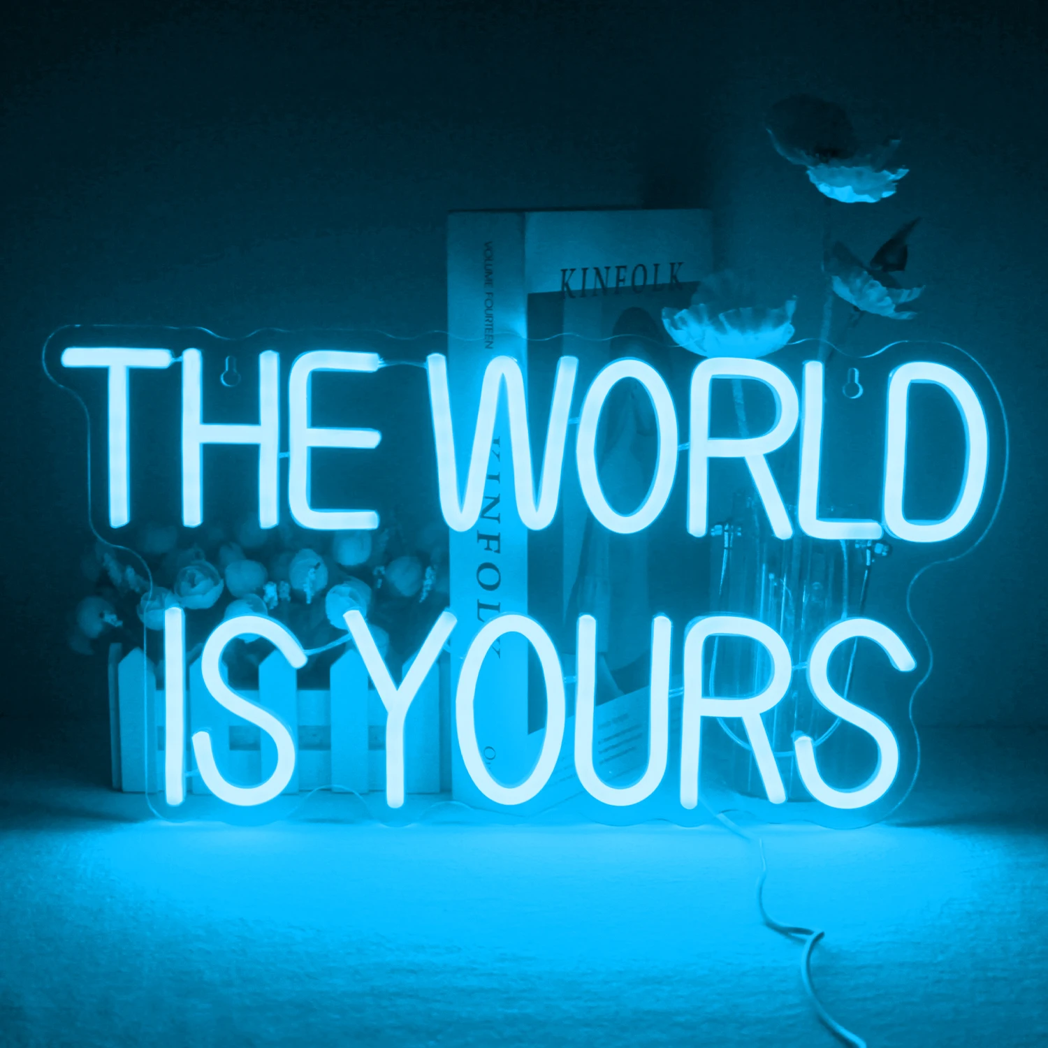 The World Is Yours Neon Sign Letter LED Lights Estetyczna dekoracja pokoju na wesele Sypialnia Impreza Dom Bary Art Wall Decor Lamp