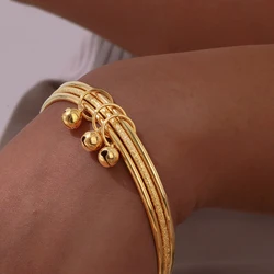 Multi Layer Circle Bangle for Women, Stainless Steel Gold Color Bell Bangles, Vintage Geometric Party Jewelry Gift