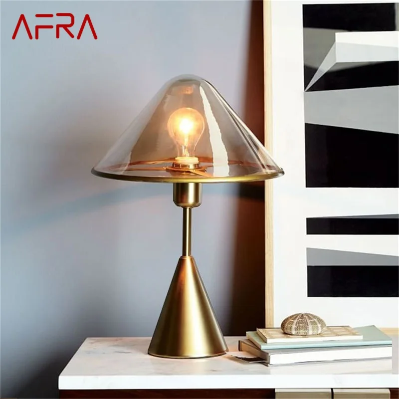 AFRA Nordic Gold Table Lamp Modern Creative Design LED Desk Light for Home Bedroom Decoration