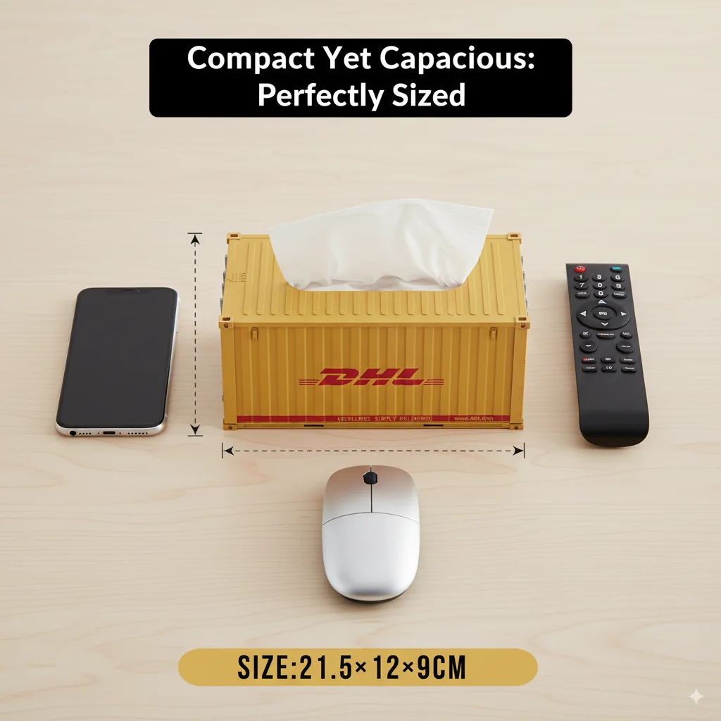 

Creative Shipping Container Model Tissue Box Pen Holder Storage Box Business Card Holder Desktop Organizer Christmas Gift