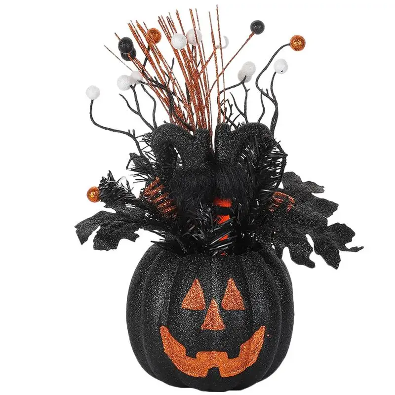 

Tabletop Halloween Pumpkin Halloween Decorations Indoor Table Centerpieces Black Pumpkins Versatile Pumpkin Figurine Decoration