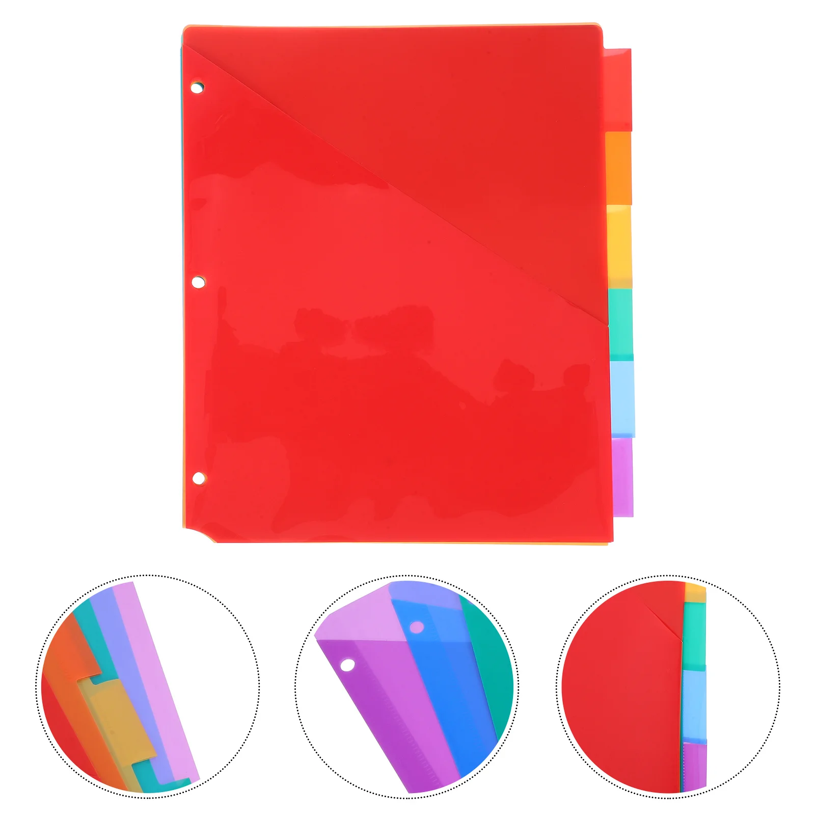 

6pcs Colored Binder Dividers With Pockets Sturdy Plastic Page Dividers For 3 Ring Binder A4 School Office Organization Notebook