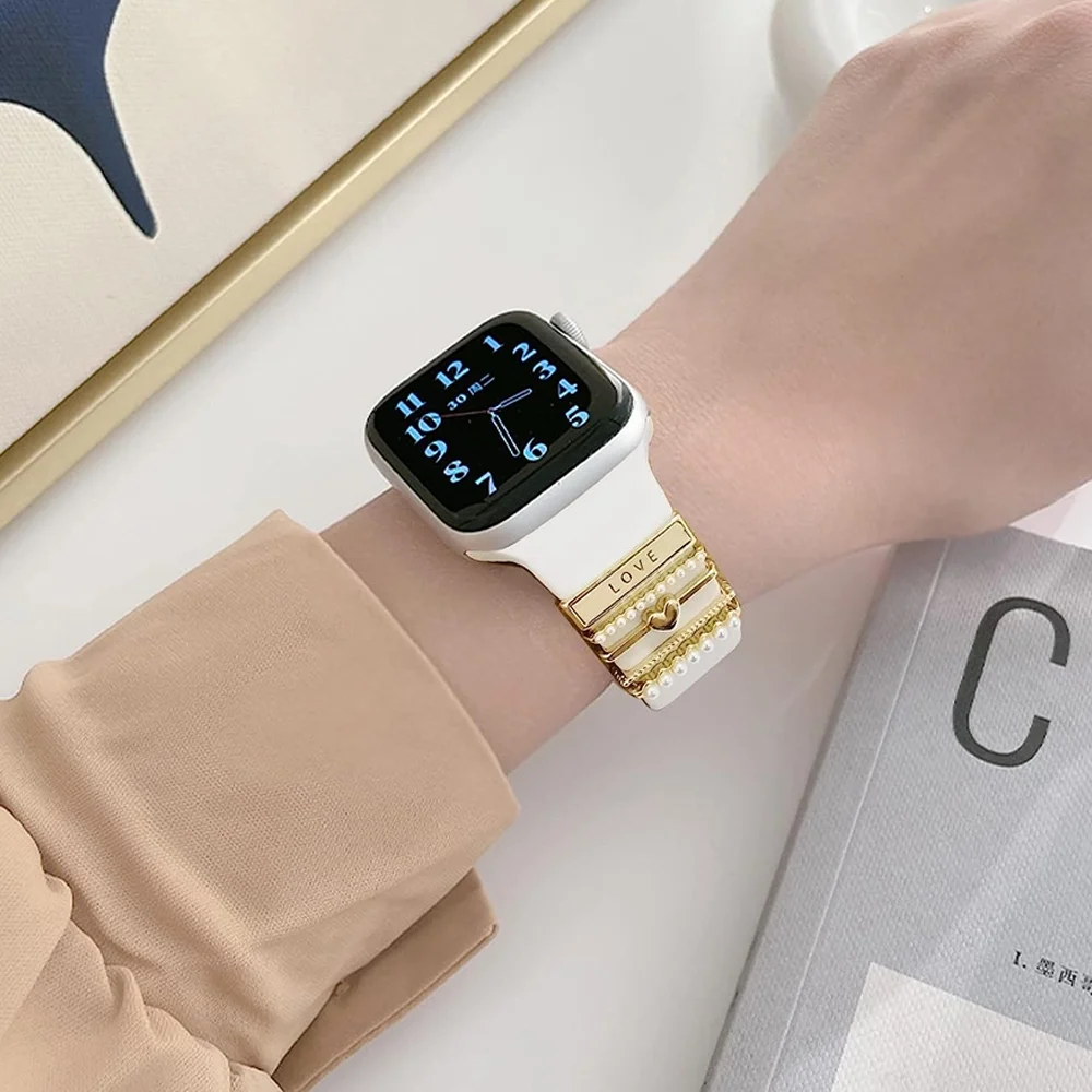 Decoration For Apple watch band 9 8 7 6 SE Ultra 2 Accessories Diamond Jewelry Decorative ring for Samsung watch strap 20mm/22mm