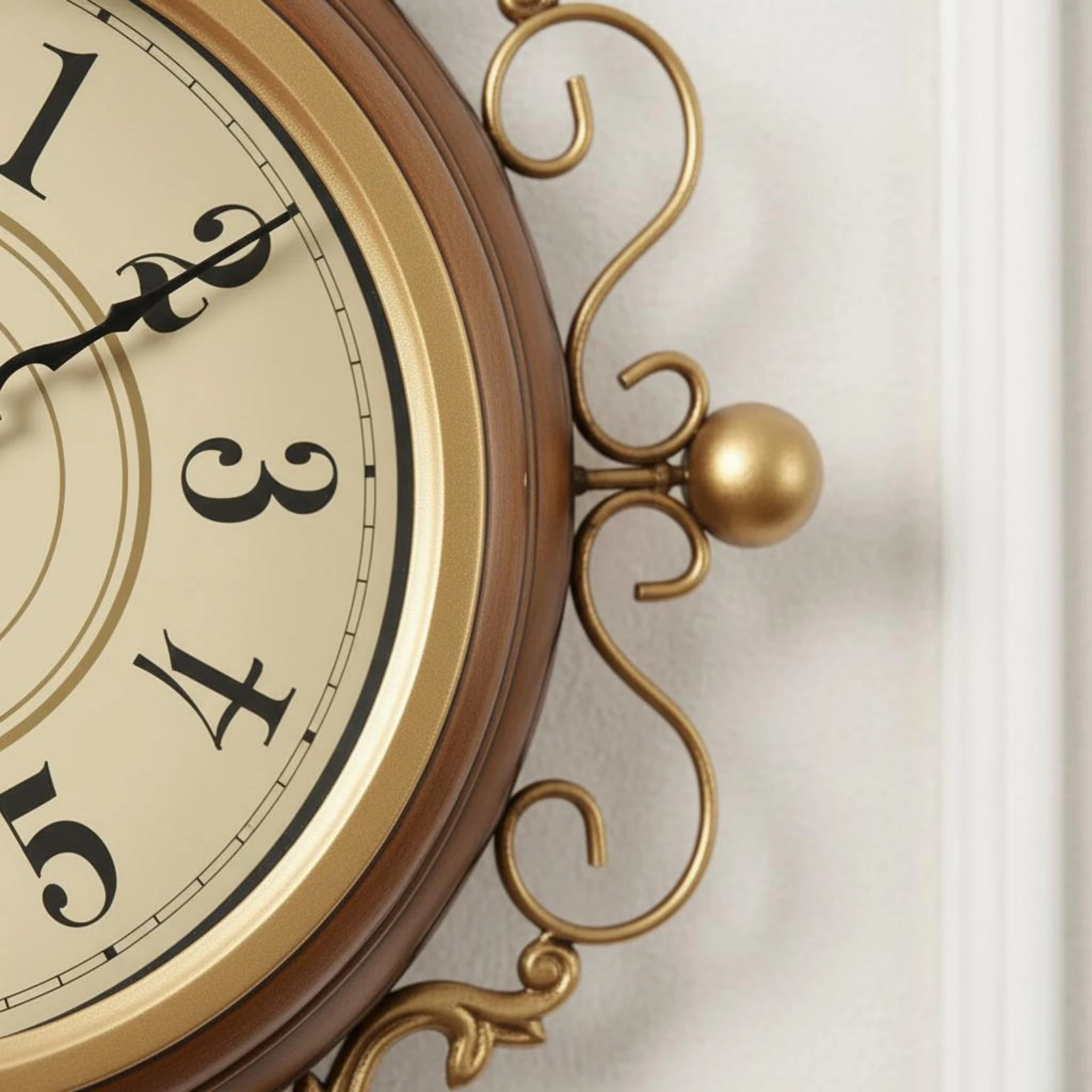 Ornate European Wall Timepiece Battery Operated Home Decor Item