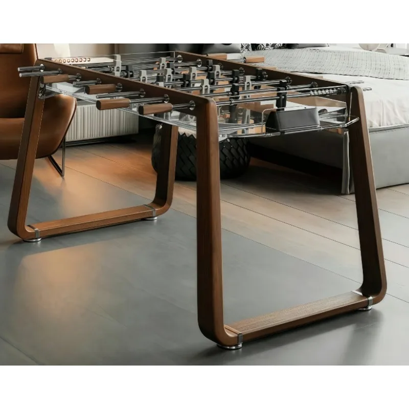 Transparent tempered glass solid wood table football table standard football machine