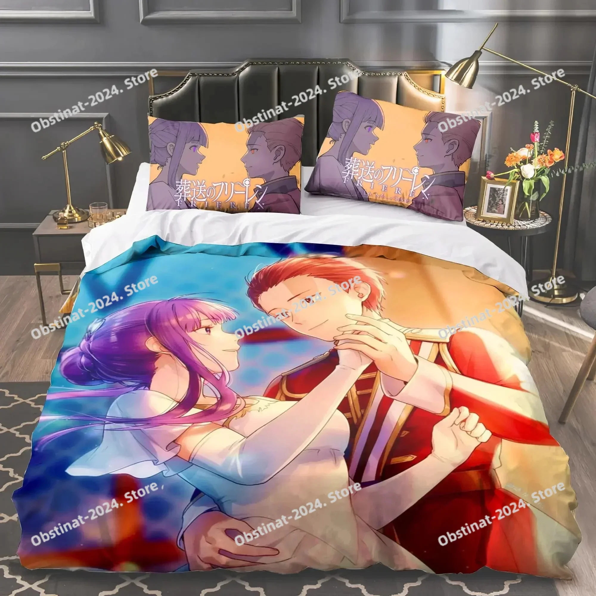 

2025 Top Anime Frieren Bedding Set Boys Girls Twin Queen King Size Duvet Cover Pillowcase Bed Soft boys Adult Home Textileextile