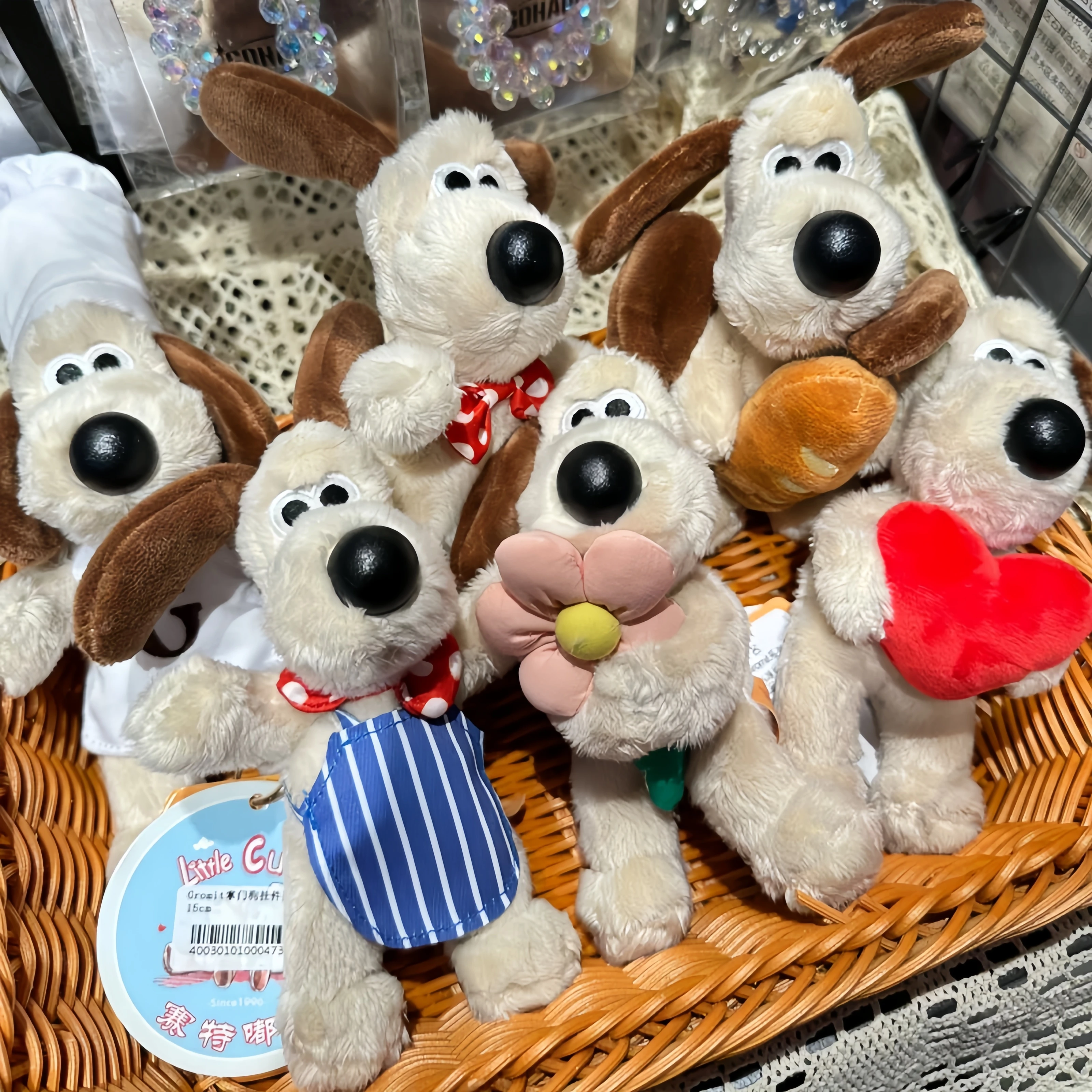 جروميت والاس ألعاب من القطيفة حقيقية والاس قلادة الكرتون الكلاب جروميت محشوة الدمى Kawaii أنيمي المفاتيح غرفة ديكور الاطفال هدية