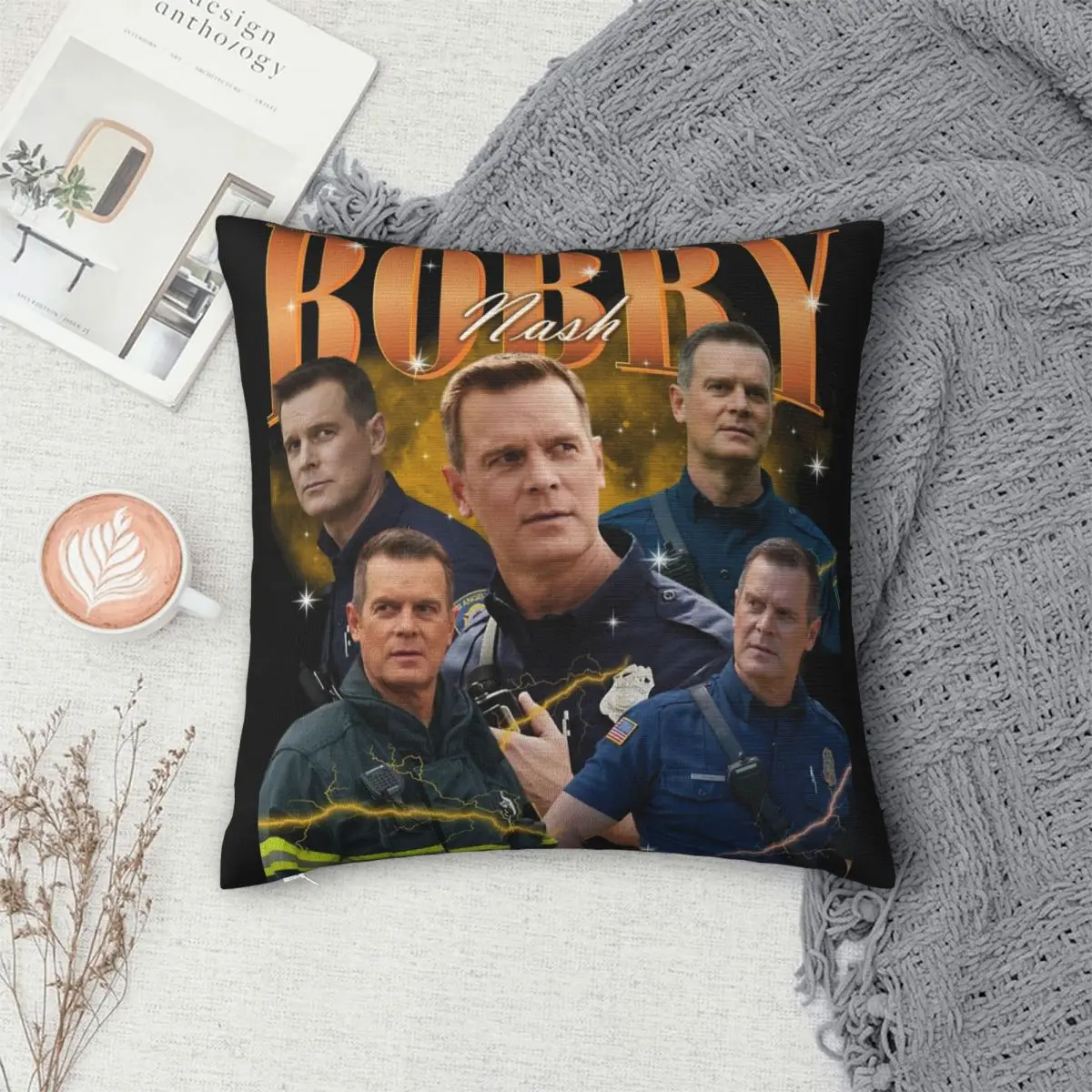 Bobby Nash 9-1-1 Firefighter Pillowcase Soft Polyester Cushion Cover Gift Pillow Case Cover Home Zipper 45*45cm