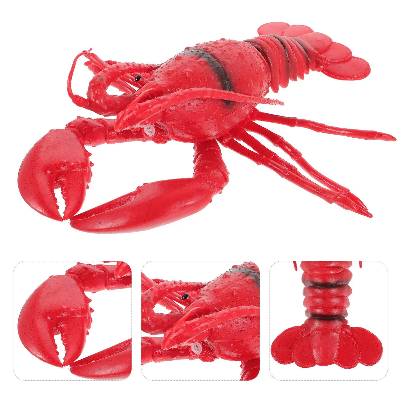 

Realistic Lobster Crawfish Plastic Decoration Red Color Sound Hole Hanging Display Simulation Marine Animal Props for Party Home