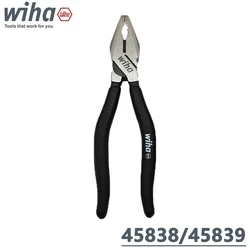 Wiha 45838/45839 Labor-Saving Wire Cutting Pliers Electrician Wire Cutter High Leverage Combination Pliers Black Forest Series