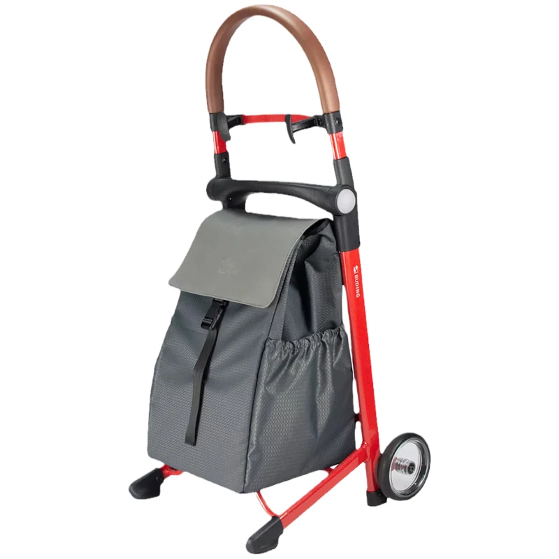 

Elderly shopping, shopping, small cart, hand-pulled pudding with seat, folding and lightweight, portable aluminum alloy