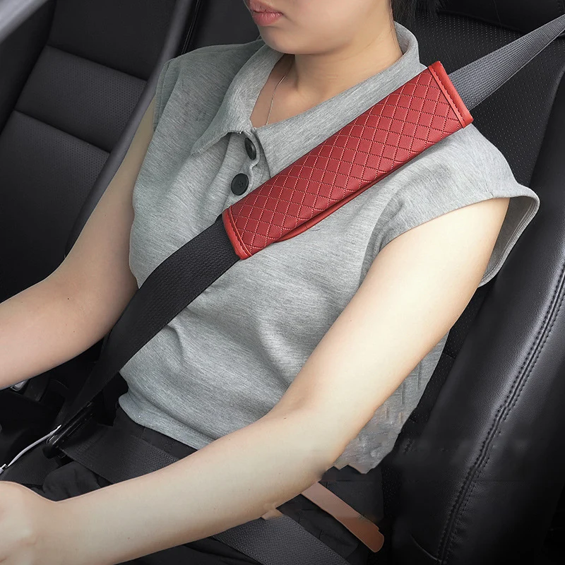 

2Pcs Car Seat Belt Pad Cover, Soft Shoulder Protector for Driver Comfort, Universal Fit PU Leather, Car Interior Accessories
