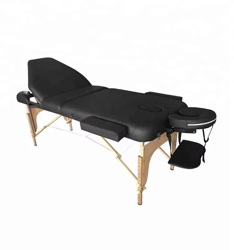 Wooden Massage Bed Traditional Design High Density Sponge Spa Equipment Comfortable Foldable Portable Hotel School Outdoor