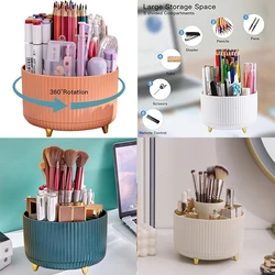 Office desk storage box, pen holder, painting brush, makeup storage box, 360 ° rotating office, school multifunctional storage