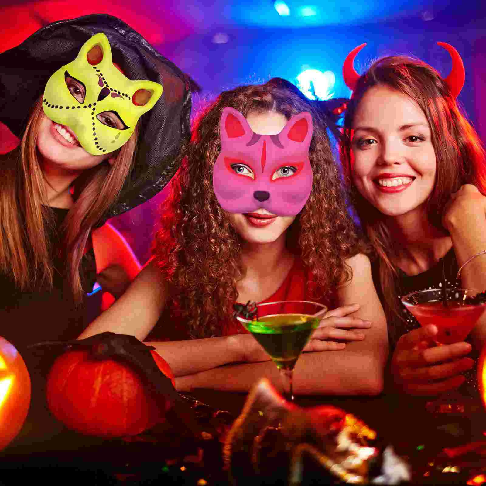 Masques en papier bricolage pour adultes et enfants, olympiques d'Halloween, mascarade Tim pour cosplay, vêtements de fête, chat vierge, 10 pièces