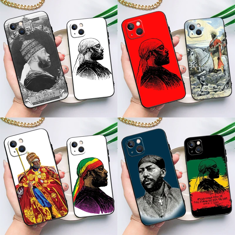 Emperor Menelik II of Ethiopia Phone Case For iPhone 16 15 13 12 11 14 Pro Max Mini X XR XS MAX Plus Back Cover