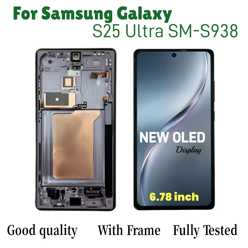 NEW OLED LCD Display Touch Screen With Frame For Samsung Galaxy S25 Ultra 5G S938B S938E S938W S938U Digitizer Replacement