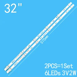 Novo 2 Pçs/lote 6leds 3v 575mm Para 32 