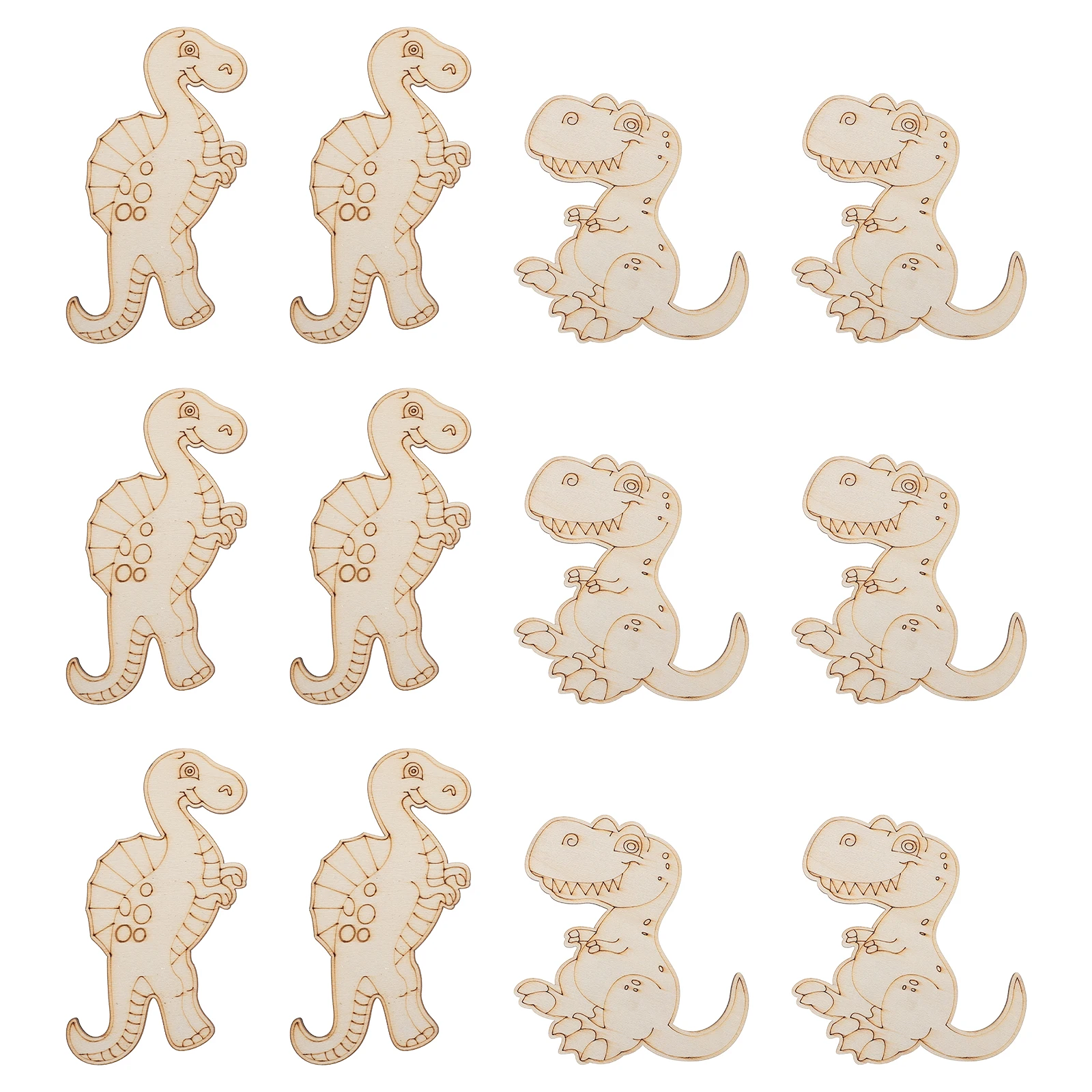 20 Pcs Dinosaur Wood Chip Toys Cutouts for Crafts Unfinished Chips Animal Kids Hand-painted Handmade Painting Child