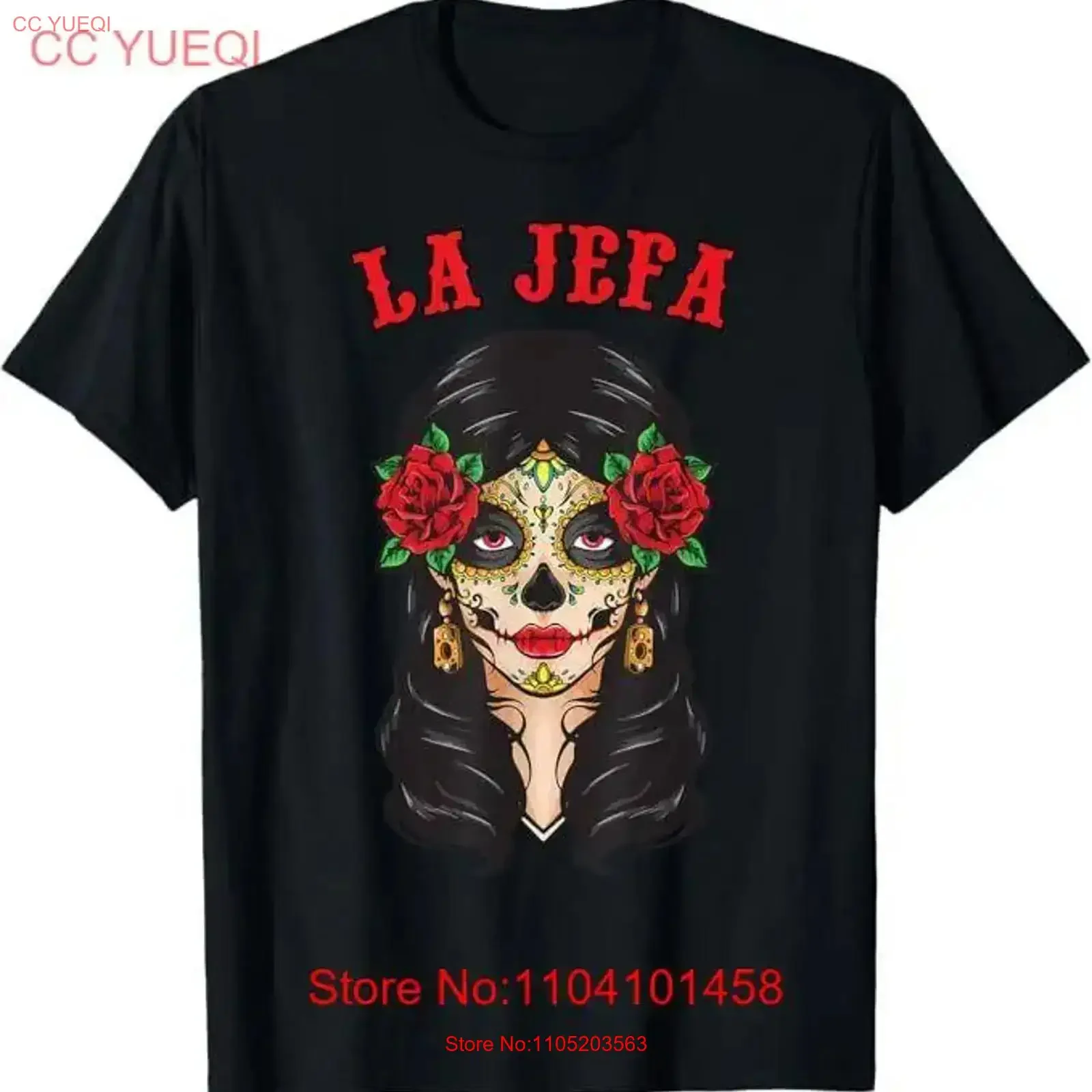 

Женская футболка Dia De Los Muertos La Jefa Mexican Catrina Day of Dead, винтажная стираная повседневная стильная мужская удобная футболка с рисунком