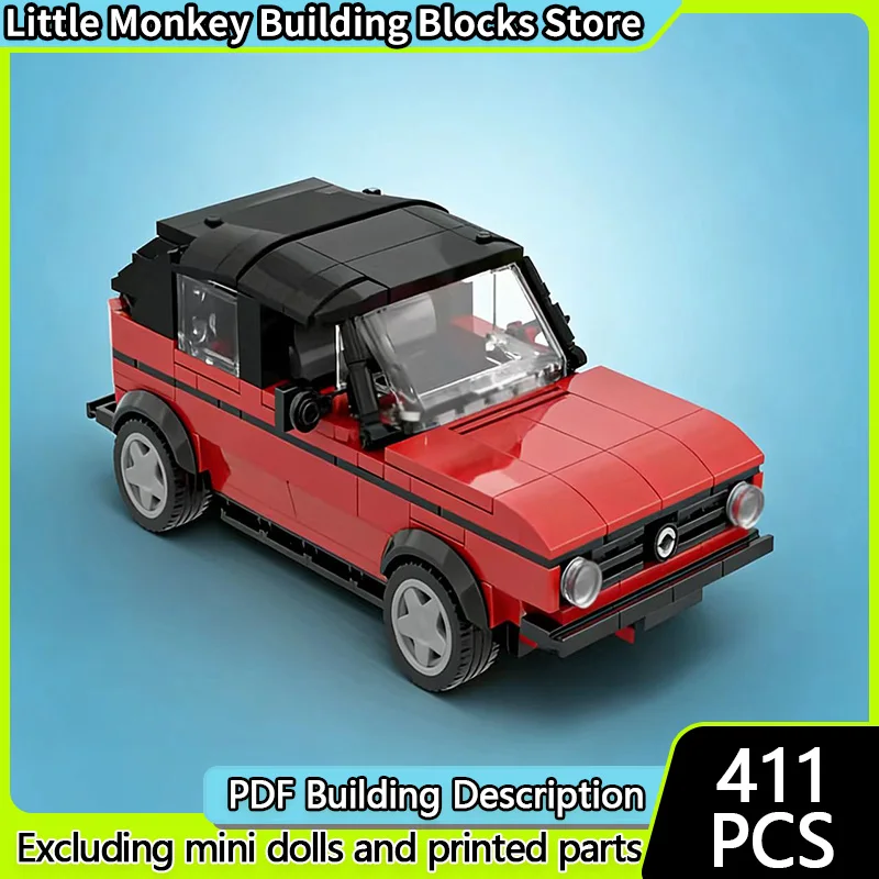 Speed Racing Car Model MOC Building Bricks Red Compact Sedan Modular Technology Children Holiday Gifts Assemble Toys Suit