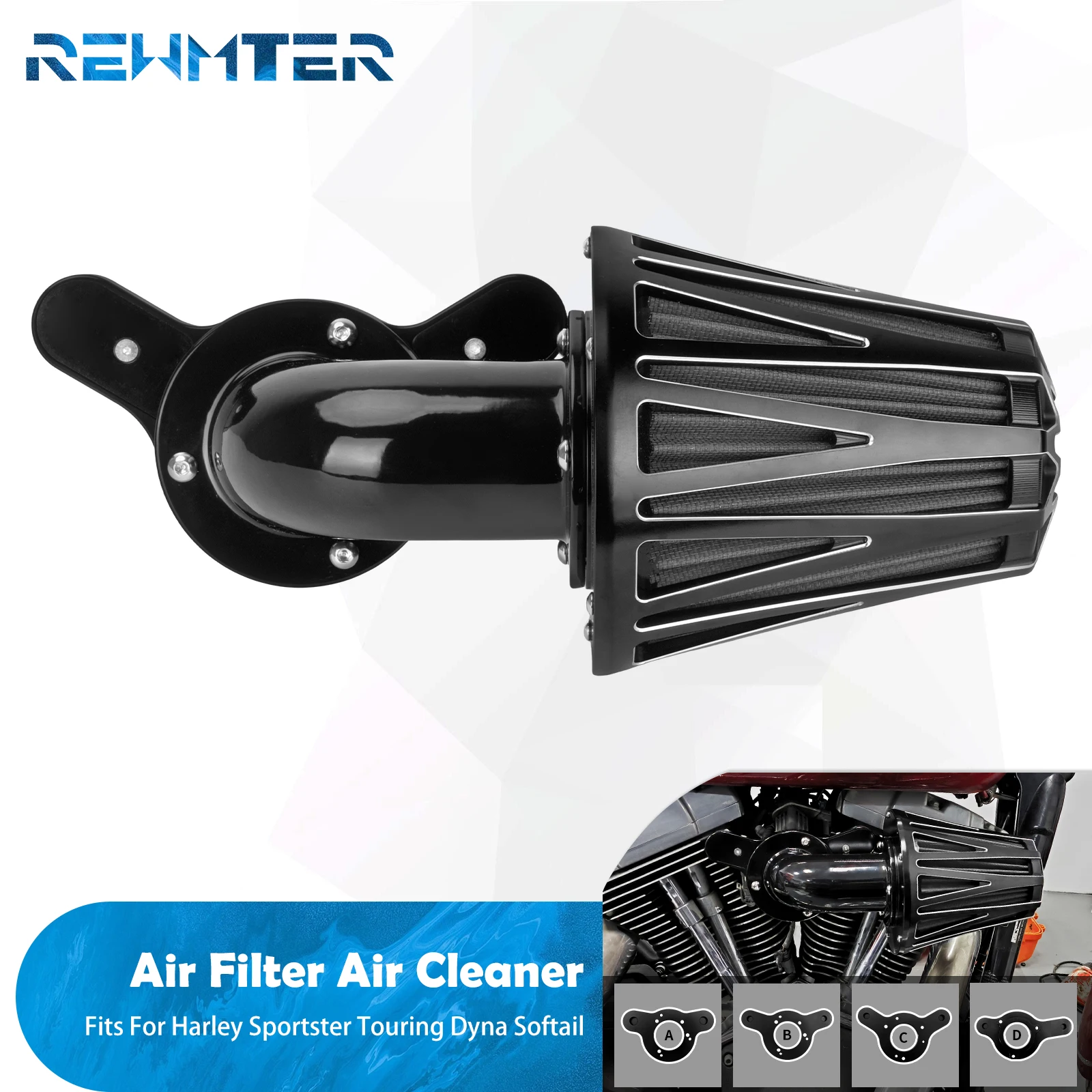 

Motorcycle Air Filter Intake CNC Air Cleaner For Harley Sportster XL 883 Touring Electra Glide Softail Fat Boy Low Rider S Dyna