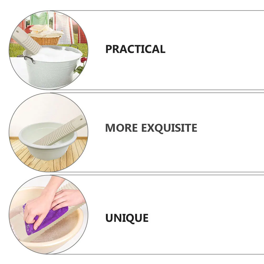 

1Pcs Wooden Washing Board Double Sided Corrugated Natural Solid Wood Durable Smooth Surface Curved Wave Design Anti Aging Wear