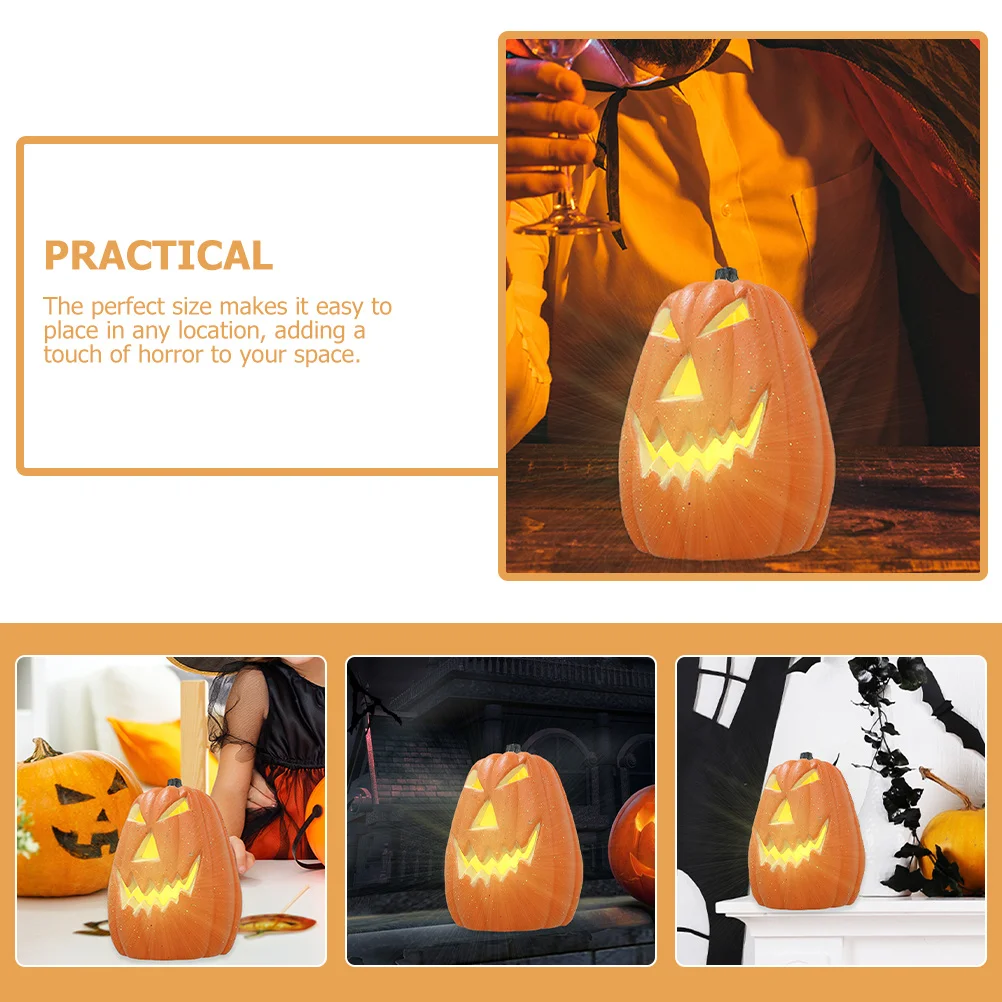 

2pcs Head Decor Halloween Funny Pumpkin Shape Pumpkin Face Craft Festival Party Layout Decoration Outdoor Lighting