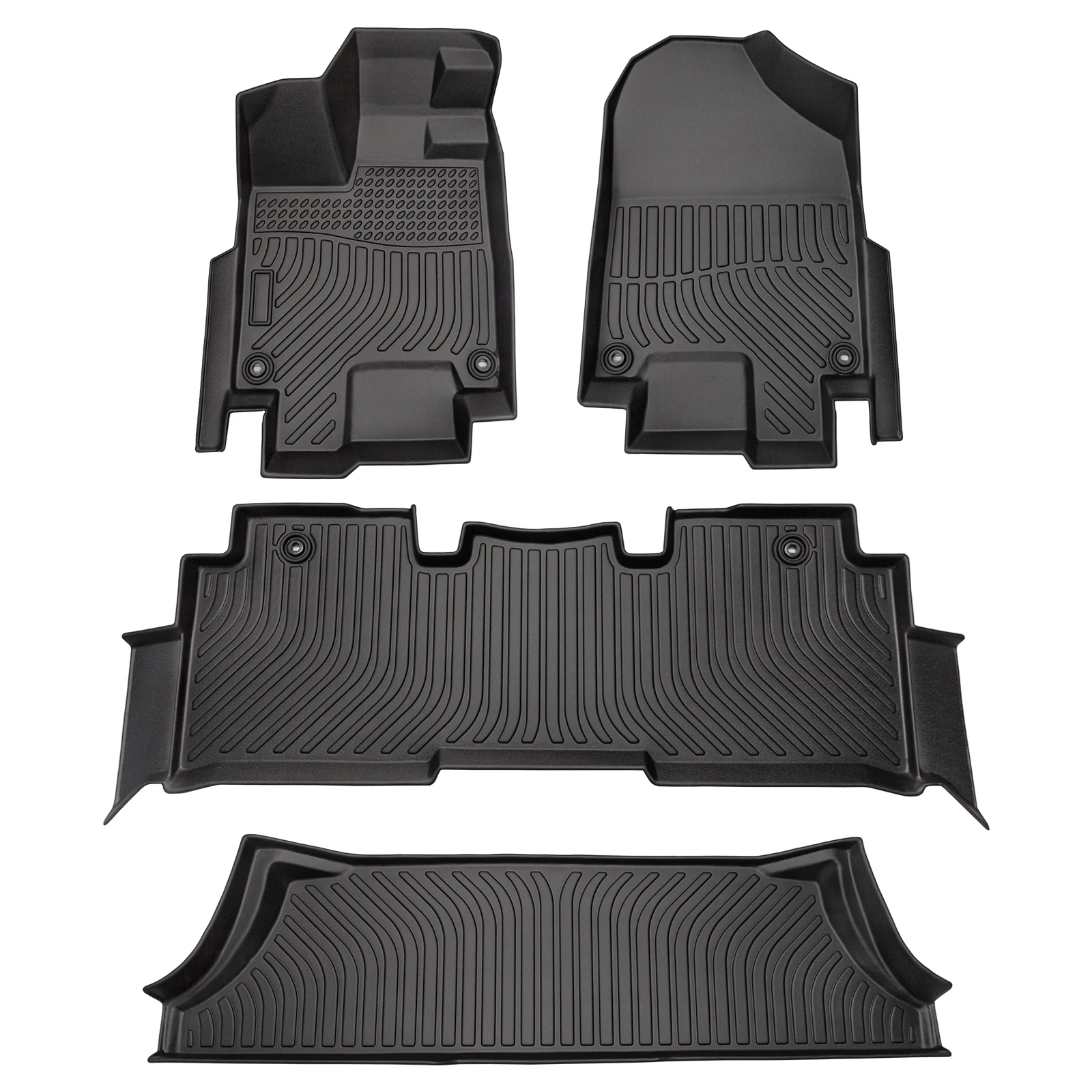 Car Floor Mats for 18-23 Honda Odyssey，All-Weather TPE Rubber Floor Mats Black