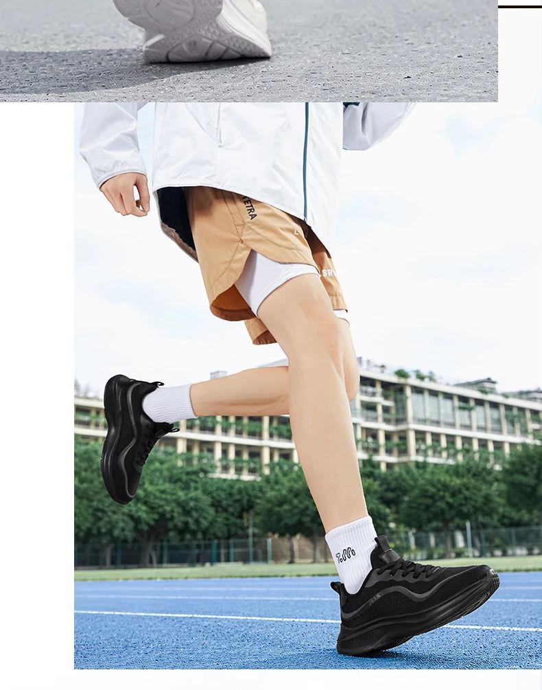 Große Herren-Sneaker in Weiß, leichte, atmungsaktive, lässige Sportschuhe, modische, flache, weiche Sohle, Walking-Trainer, Übergröße 39–48 – Detail 14