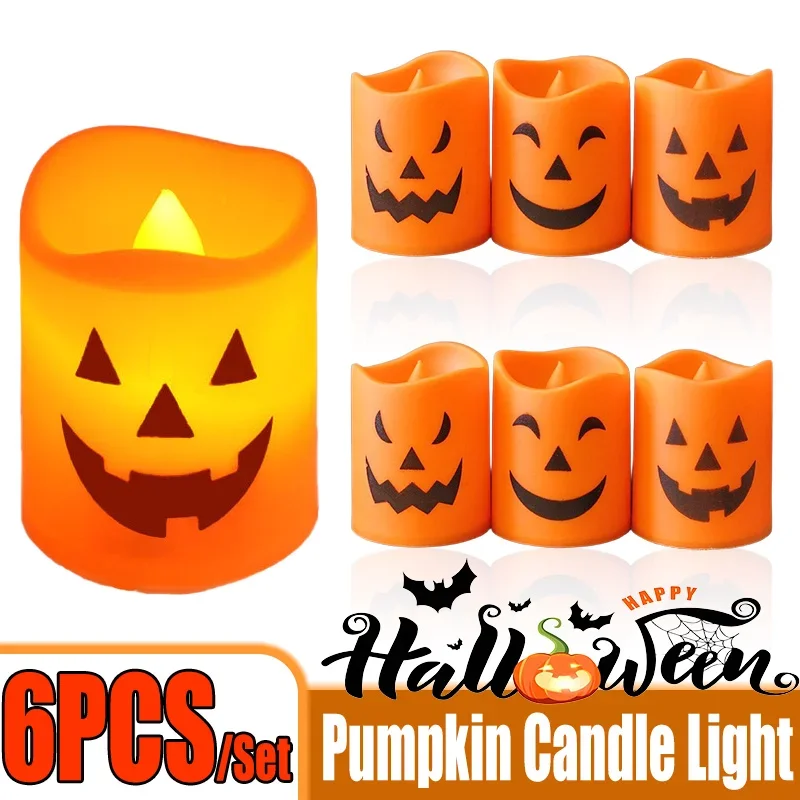 

Беспламенные светодиодные свечи на батарейках, декор для Хэллоуина, безопасные электронные чайные свечи, атмосферные огни, украшение для дома ртаンド Led