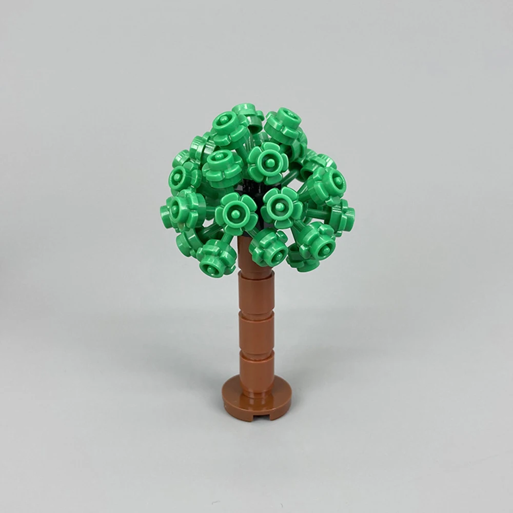 1 szt. Klocki konstrukcyjne MOC City, akcesoria do budowania, kwiaty, liście, kolczaste krzewy, sosna, trawa, koniczyna, drzewko, mini zabawki DIY dla dzieci, prezenty