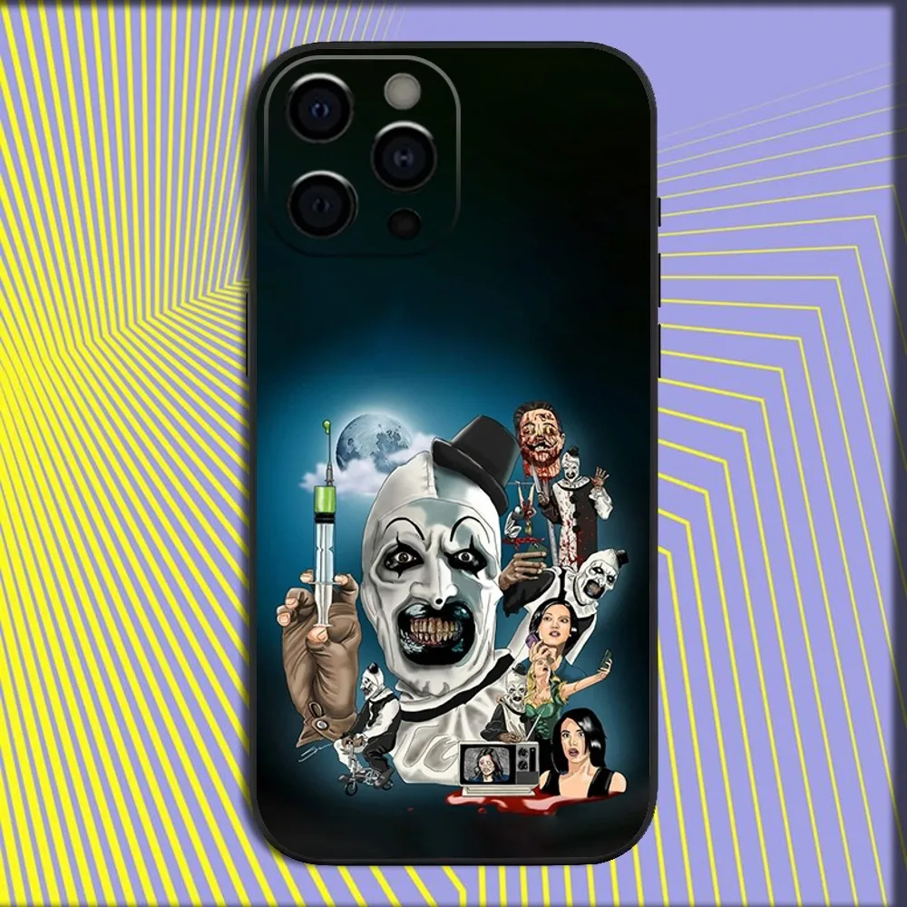 Art the Clown T-Terrifiers Phone Case For iPhone 16,15,14,13,12,11,Pro,X,XS,Max,XR,Plus,Mini Soft Black Cover